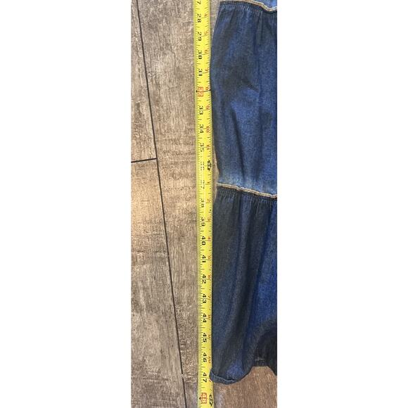 Indigo and lace blue maxi dress 100% Cotton size Large - Picture 10 of 11